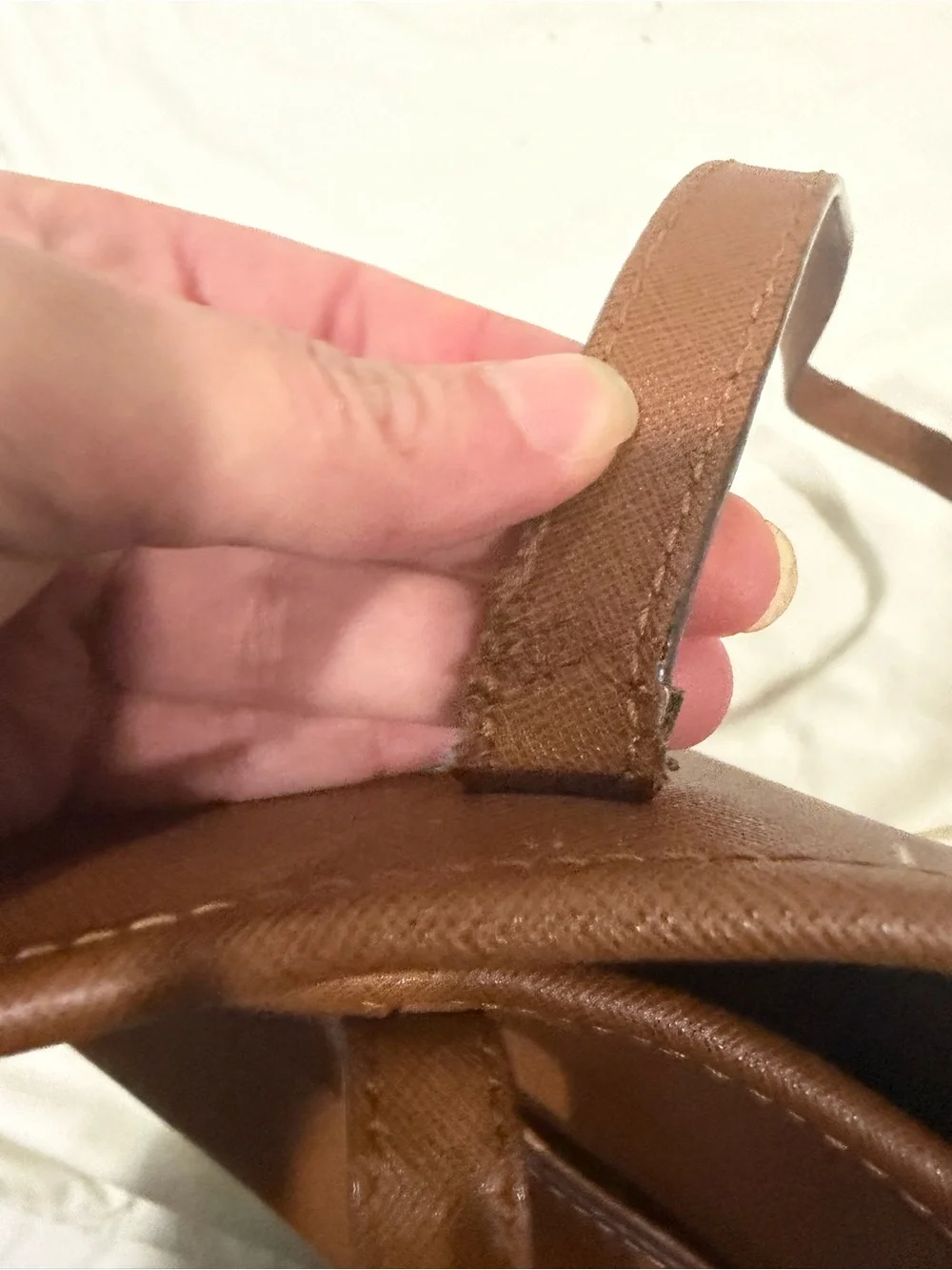 Michael Kors Cognac Leather Tote with Gold Plaque